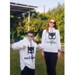 13-18 Yaş / Erkek Beyaz Kalın İçi Polarlı Kapüşonlu Normal Kesim Desen Sweat - Görsel 5